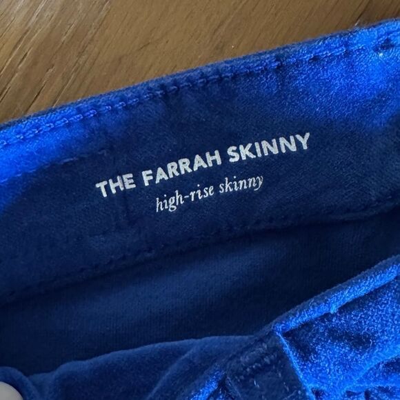 AG The Farrah High Waist Velvet Jeans in Egyptian Blue - Picture 5 of 12